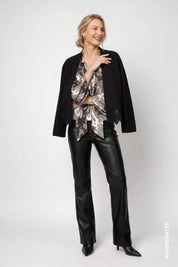 Strickjacke mit Spitzenborte
