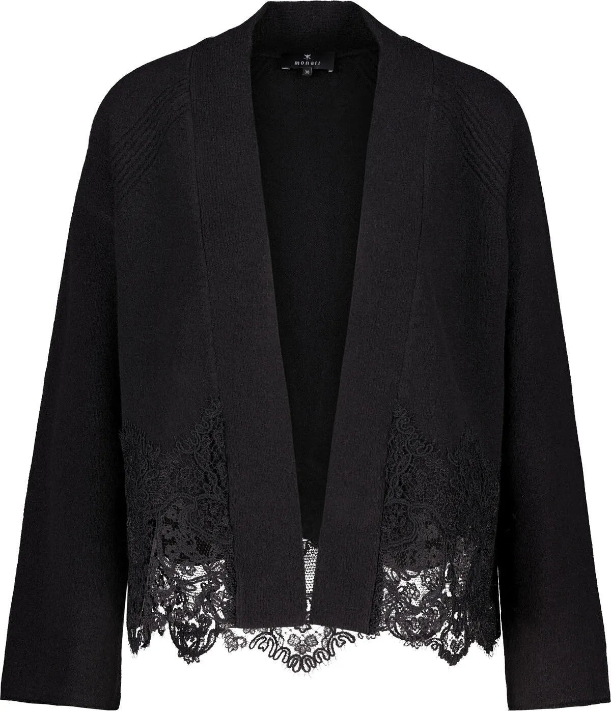 Strickjacke mit Spitzenborte