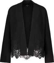 Strickjacke mit Spitzenborte