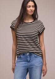 T-Shirt gestreift aus Baumwollmix