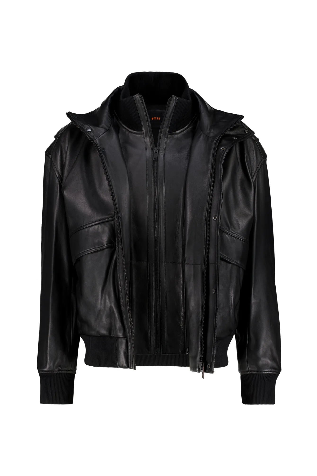 Lederjacke mit Stehkragen