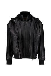 Lederjacke mit Stehkragen