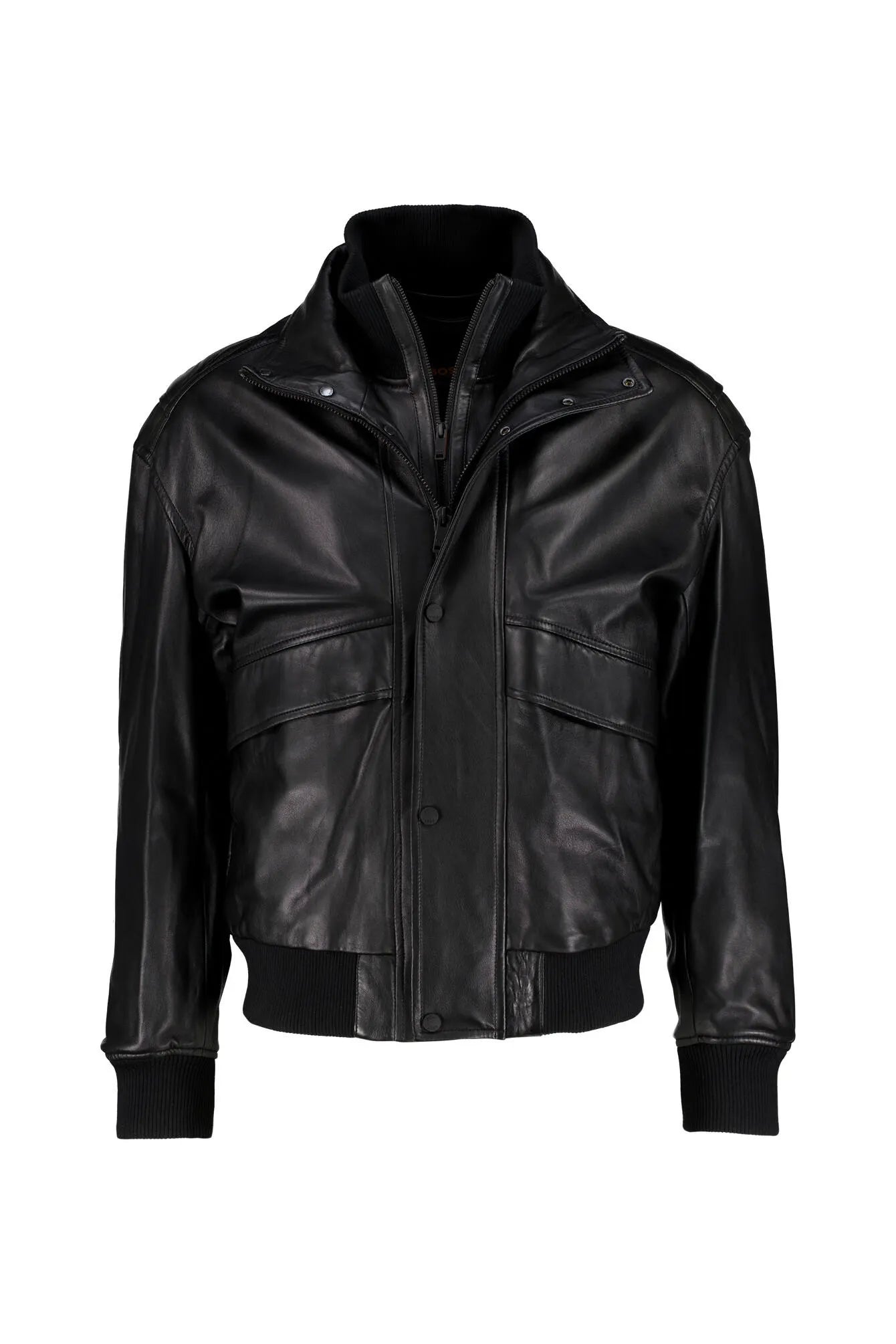 Lederjacke mit Stehkragen