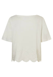 T-Shirt mit Spitzensaum