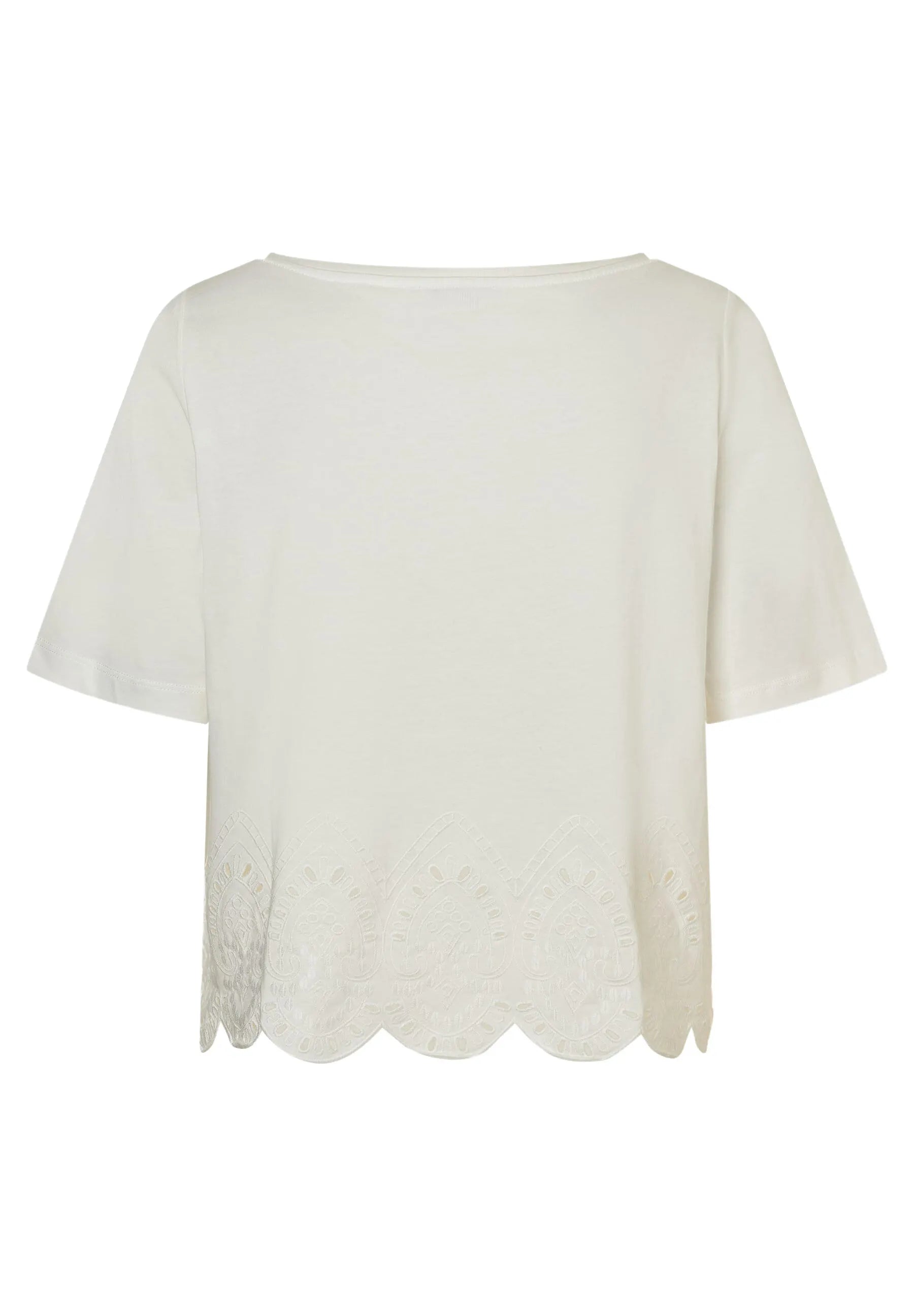 T-Shirt mit Spitzensaum