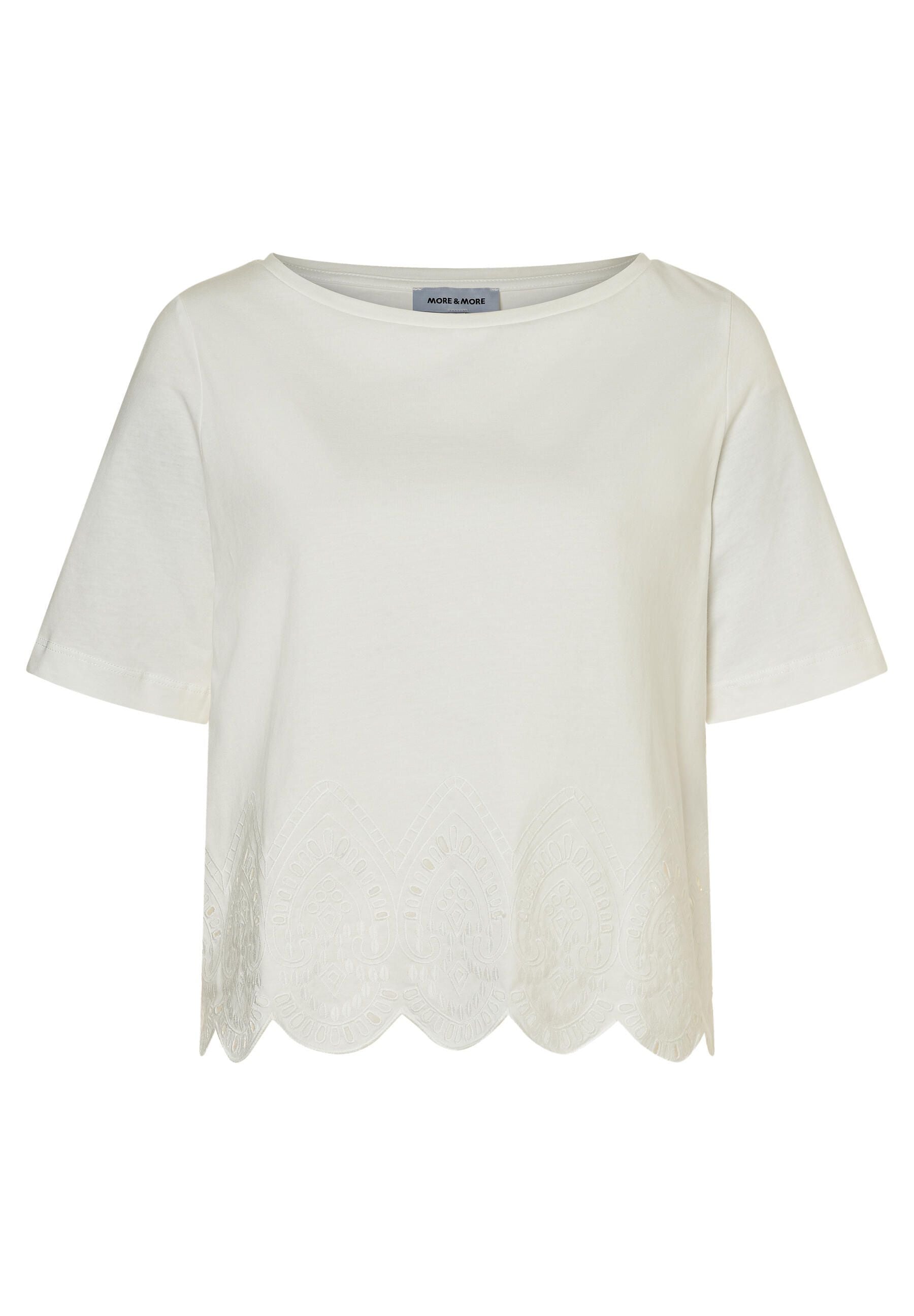 T-Shirt mit Spitzensaum