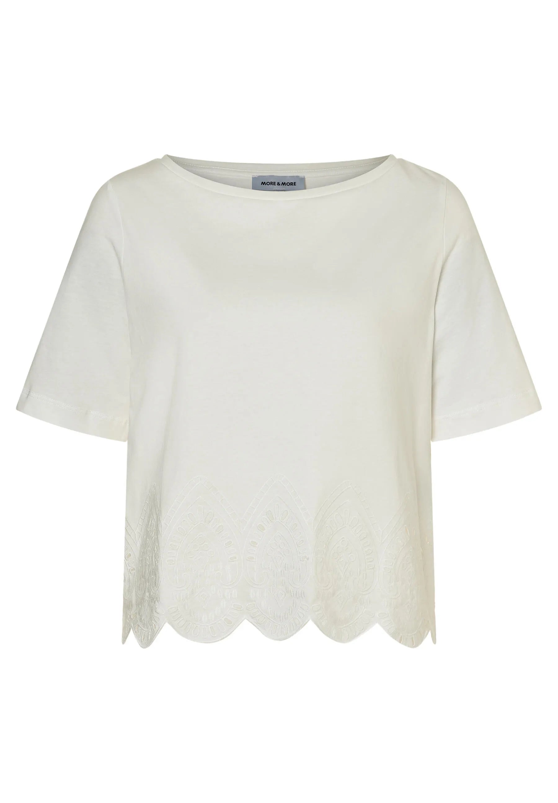 T-Shirt mit Spitzensaum