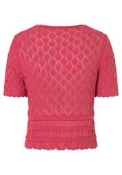 Ajour-Pullover aus Baumwollmix