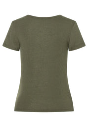 Ripp-T-Shirt mit Glanz-Effekt