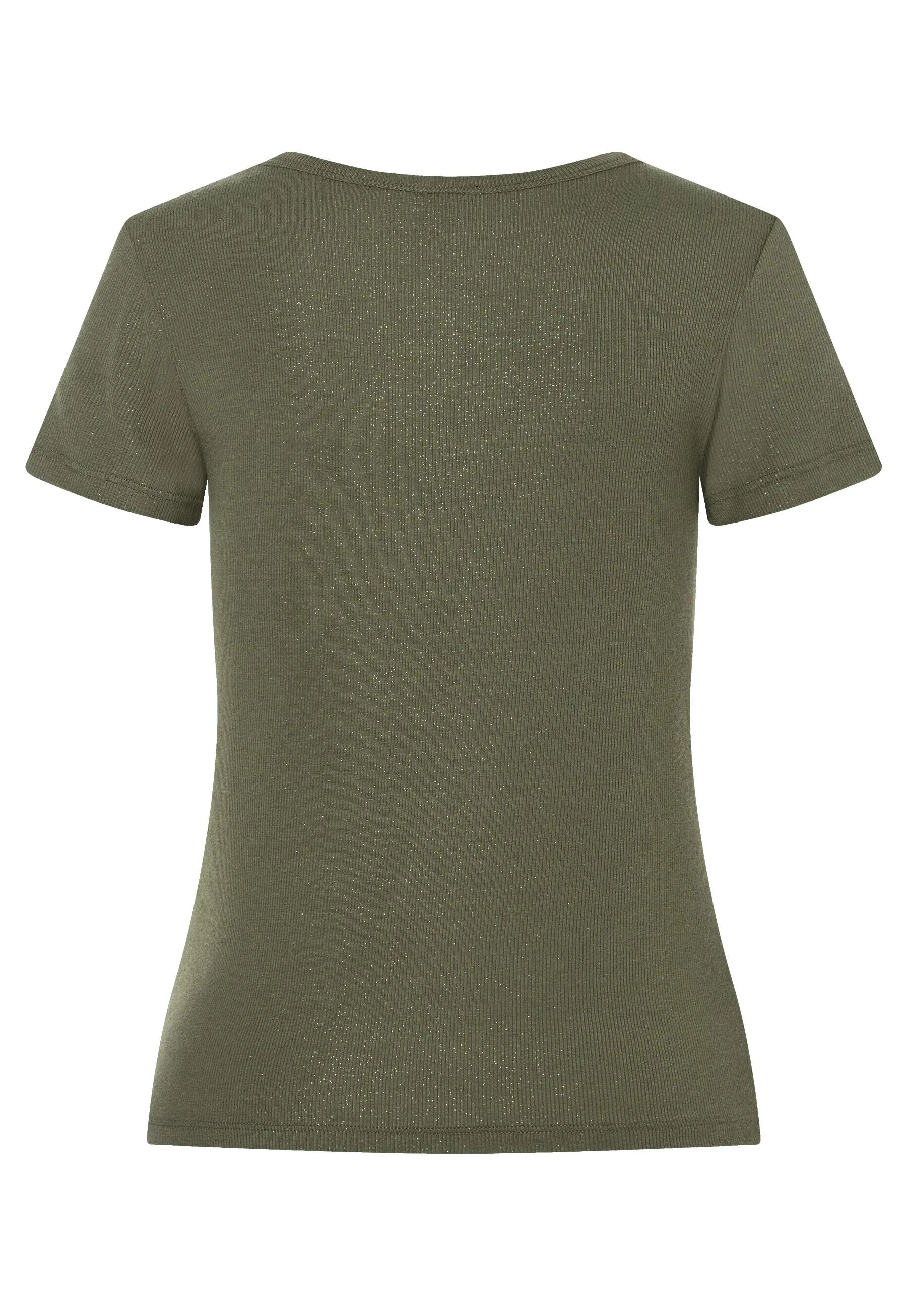 Ripp-T-Shirt mit Glanz-Effekt