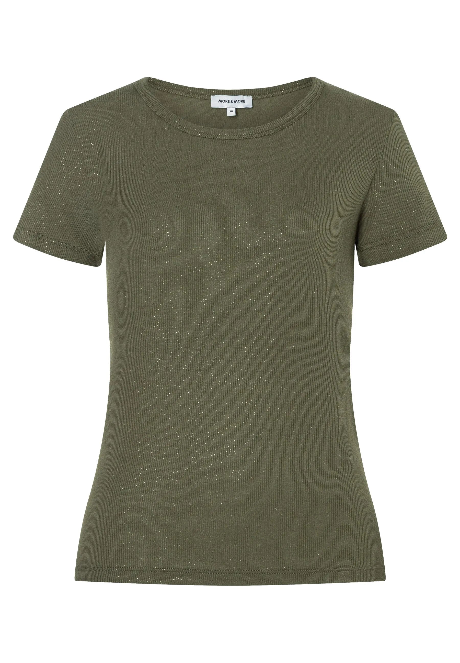 Ripp-T-Shirt mit Glanz-Effekt