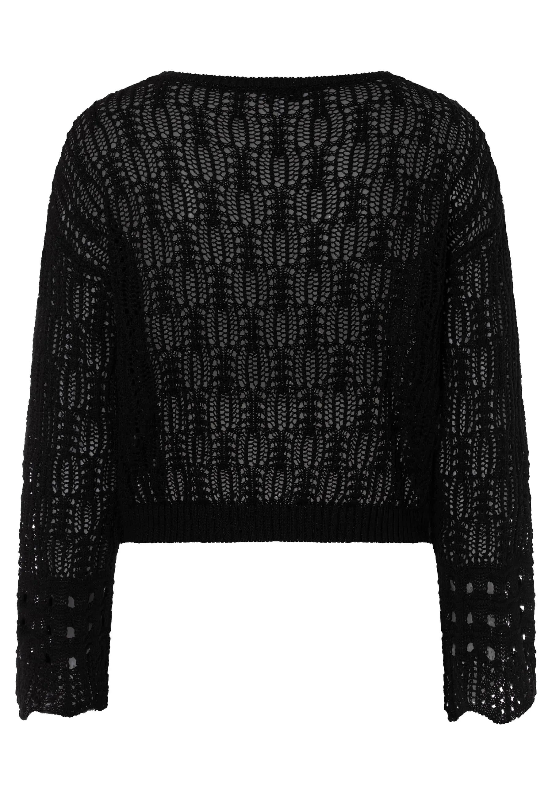 Ajour-Strickpullover mit ausgestelltem Ärmel