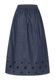 Jeansrock Midi aus Baumwolle