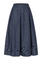 Jeansrock Midi aus Baumwolle