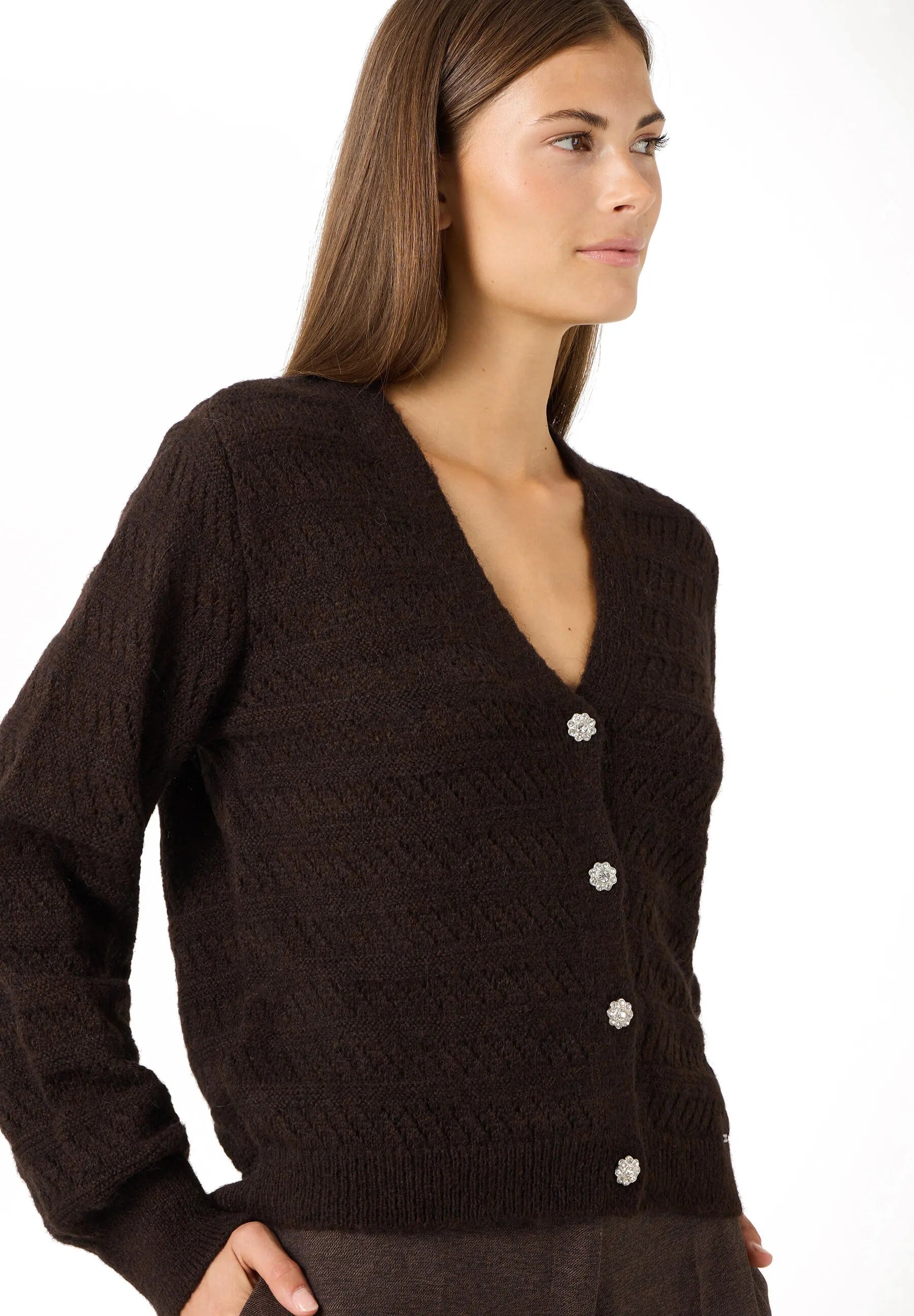 Strick-Cardigan aus Wollmix