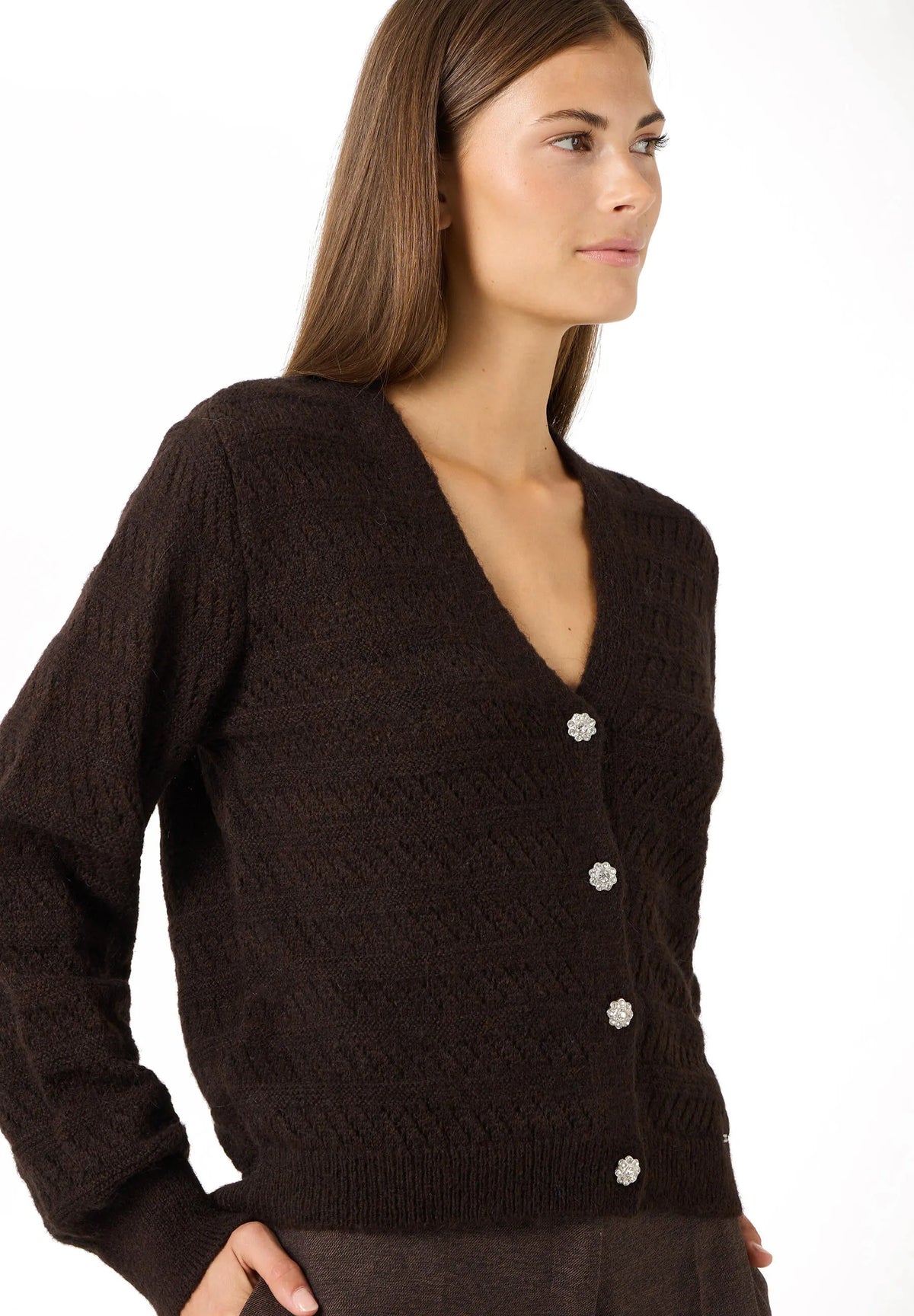 Strick-Cardigan aus Wollmix