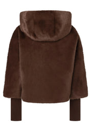 Kunstfelljacke mit Kapuze