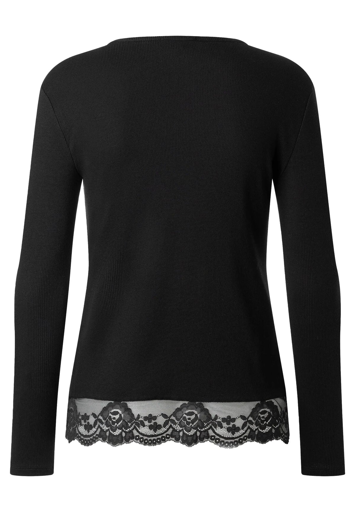 T-Shirt mit Spitzensaum
