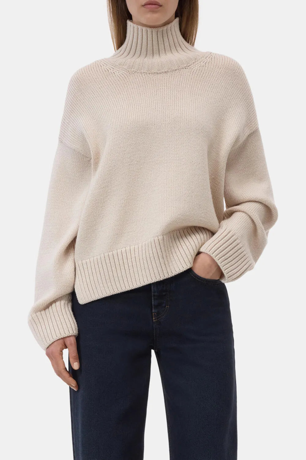 Strickpullover mit Rollkragen