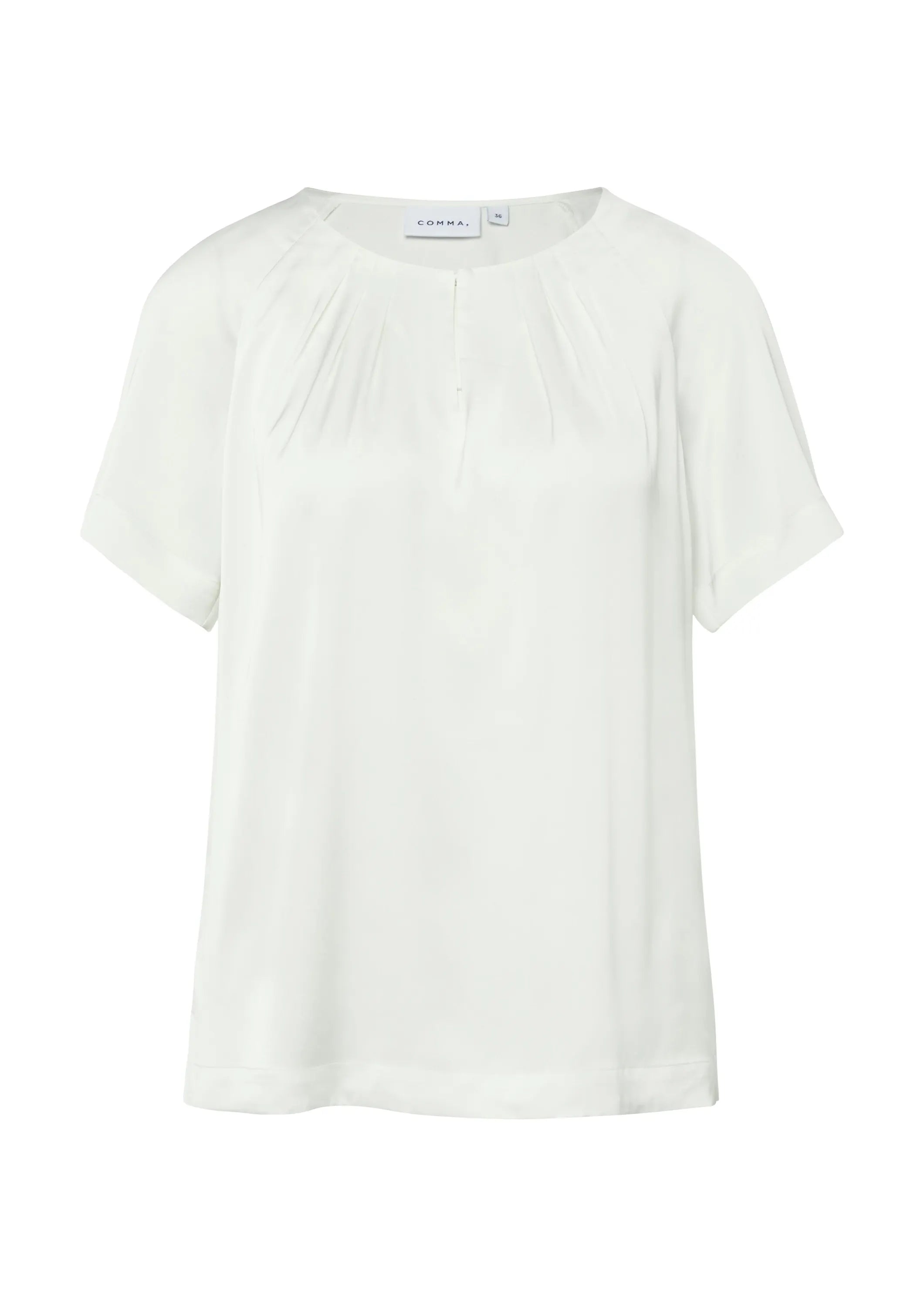 Bluse mit Raffung am Ausschnitt