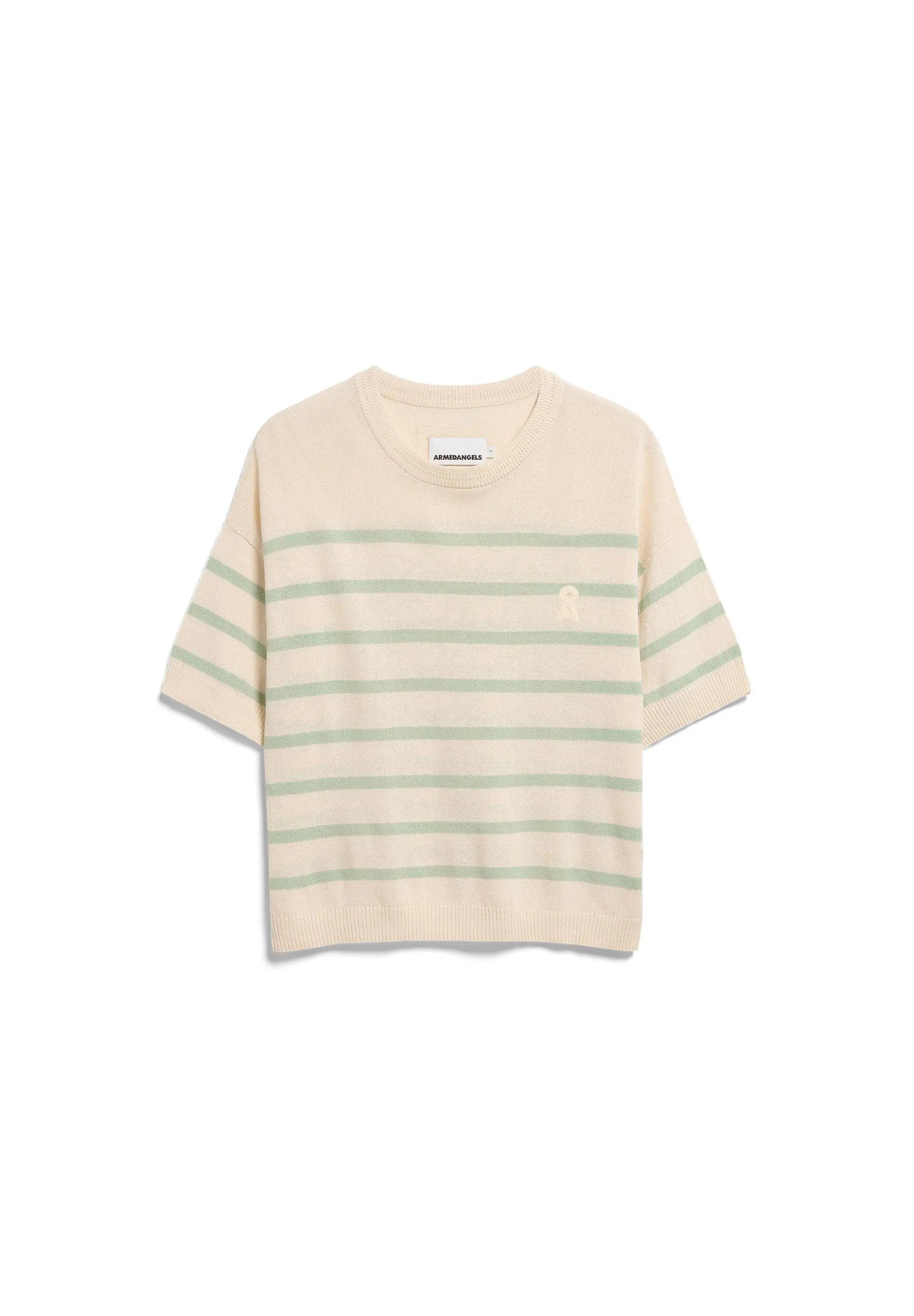 Strick-T-Shirt aus Leinenmix