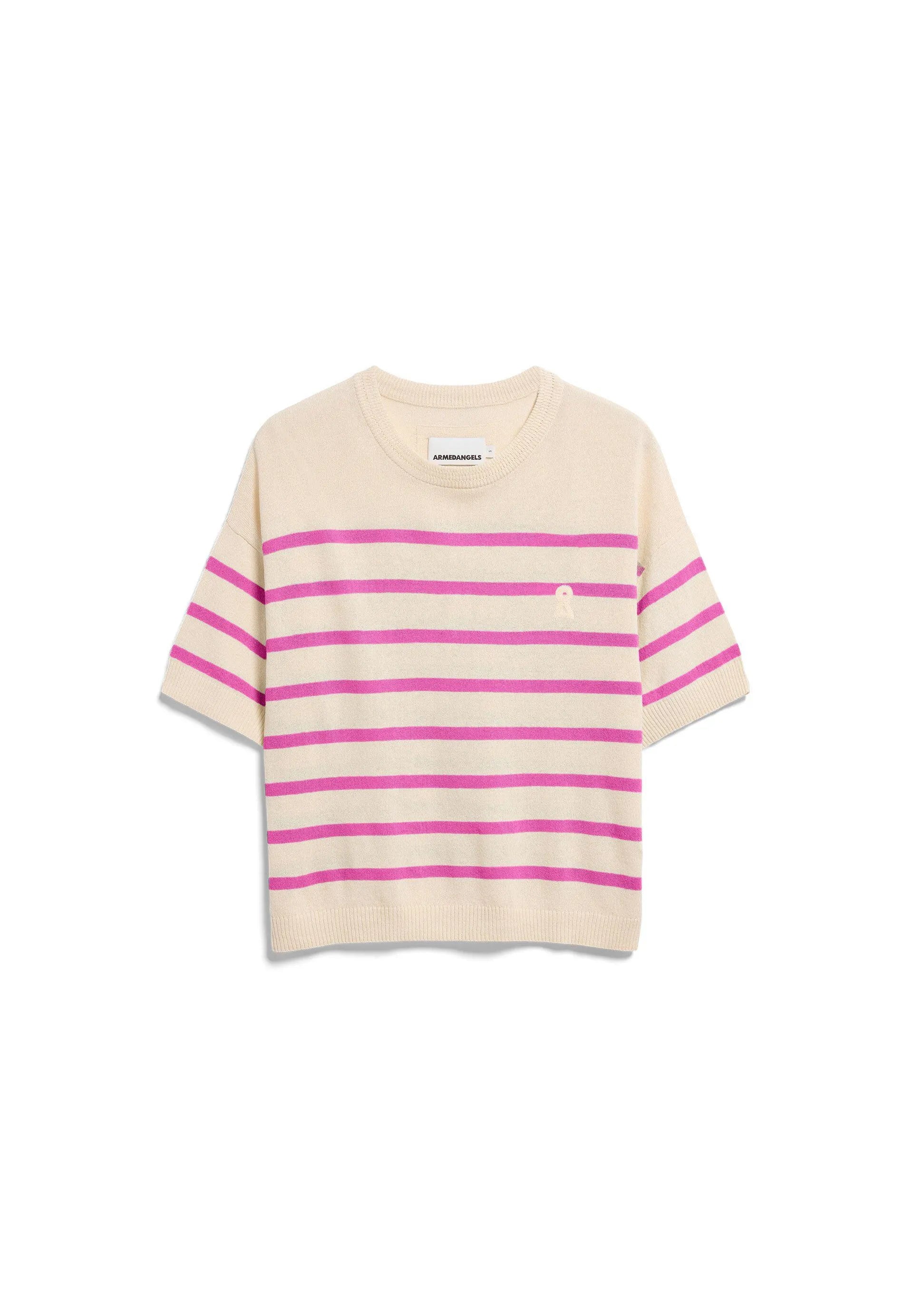 Strick-T-Shirt aus Leinenmix