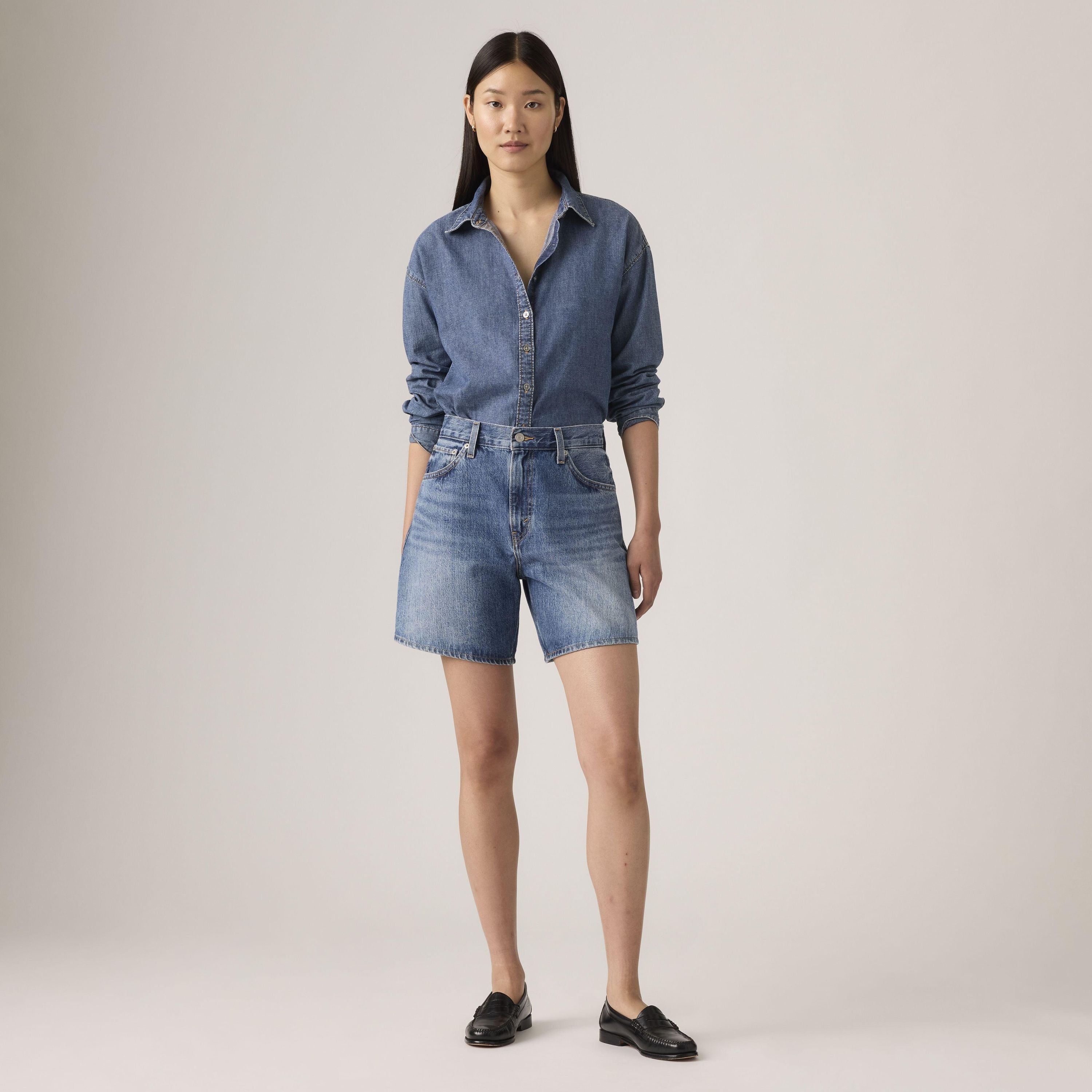 High-Rise Baggy Shorts