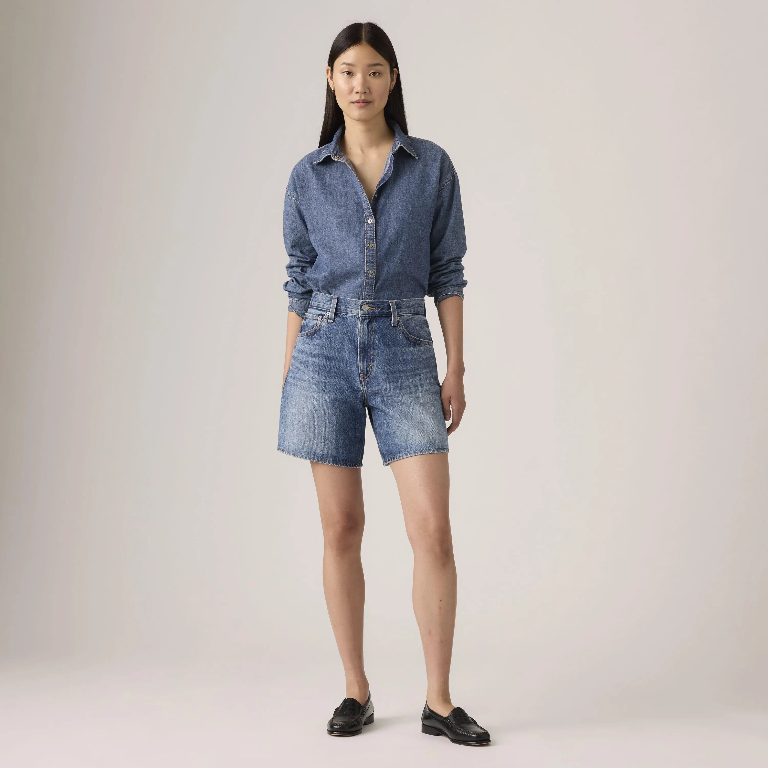 High-Rise Baggy Shorts