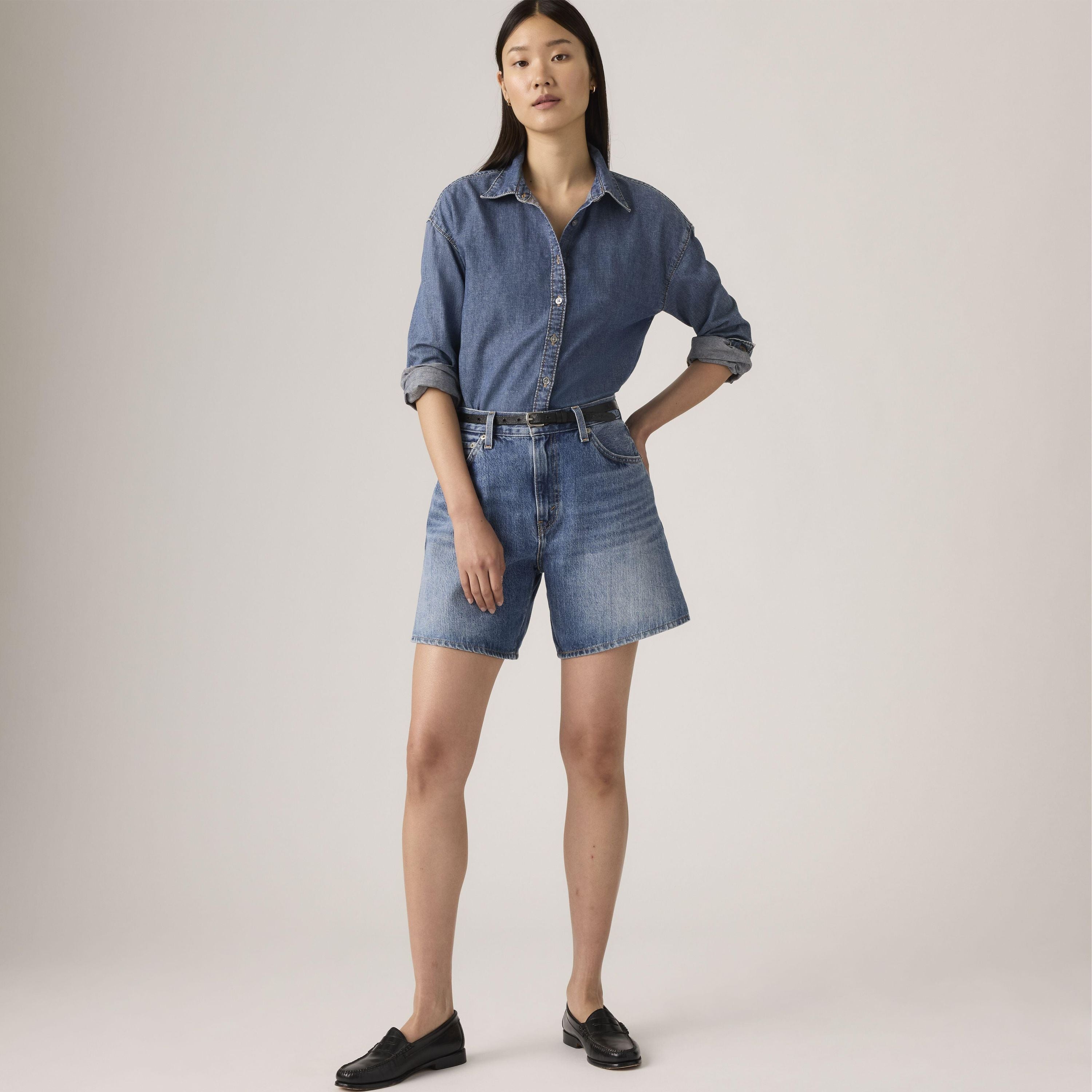High-Rise Baggy Shorts