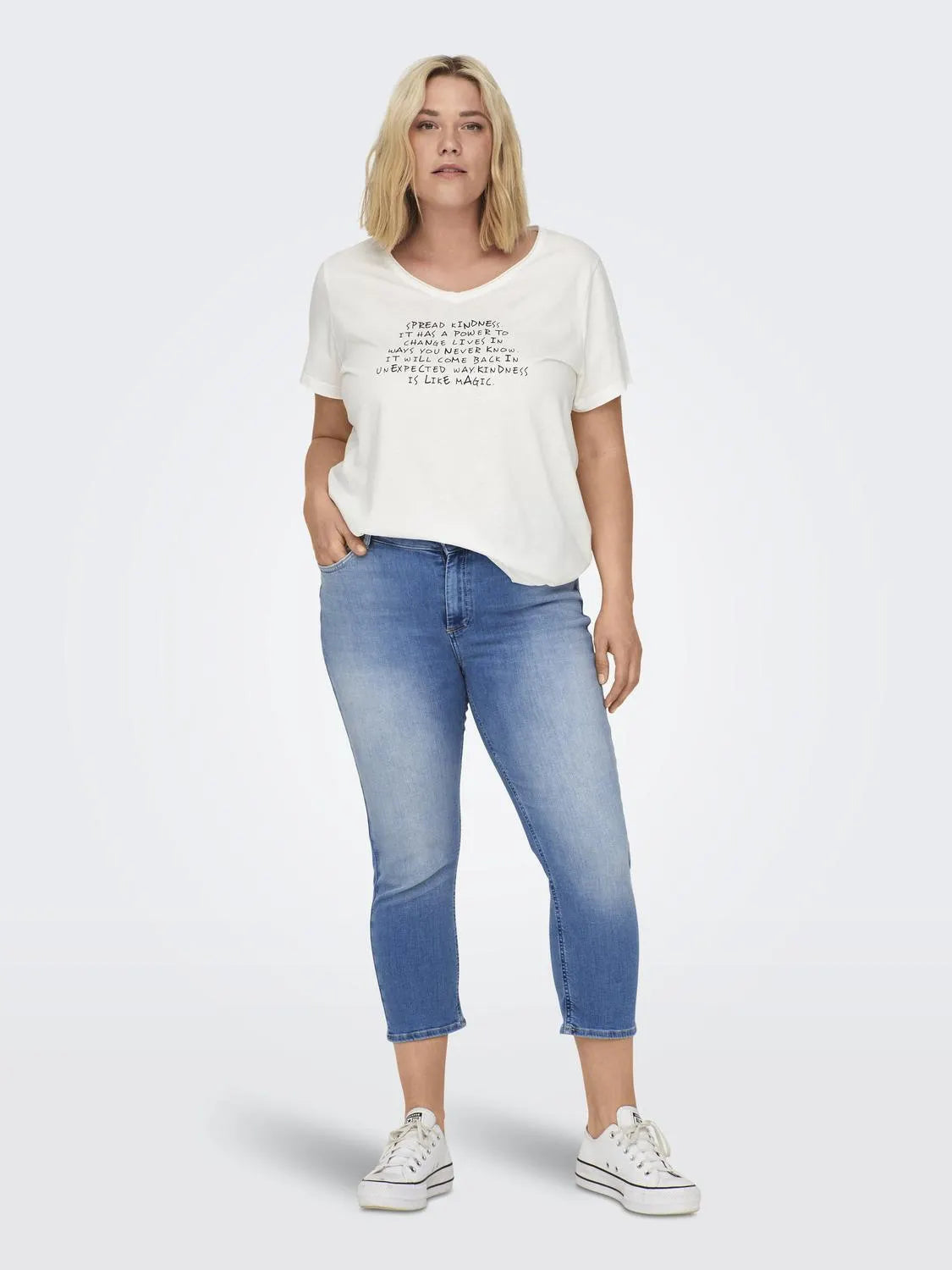 CARWILLY REG WAIST DNM CAPRI NOOS, Light Medium Blue Denim