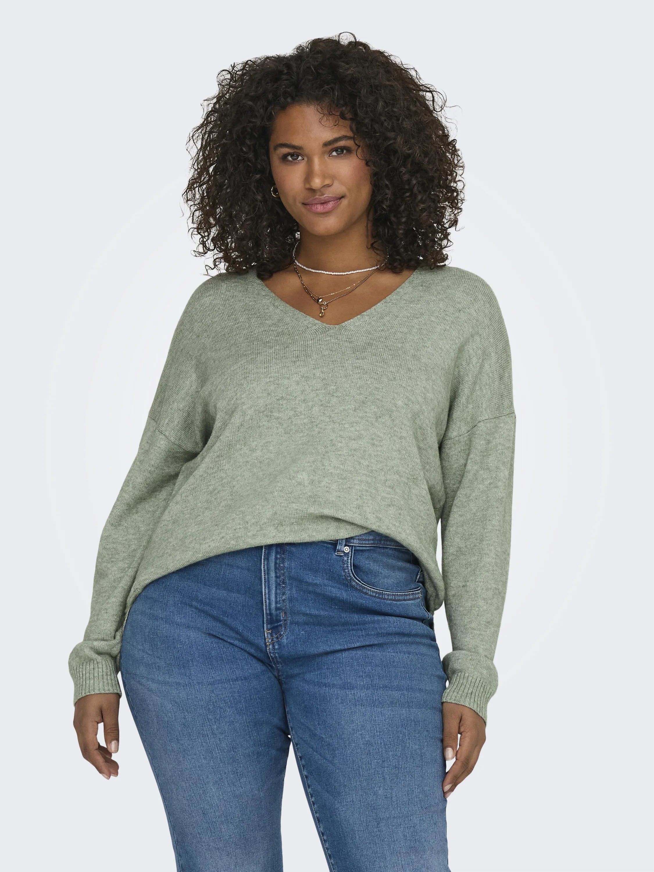 Strickpullover mit V-Ausschnitt