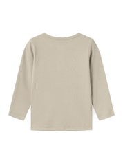 Geripptes Langarmshirt mit Henleykragen