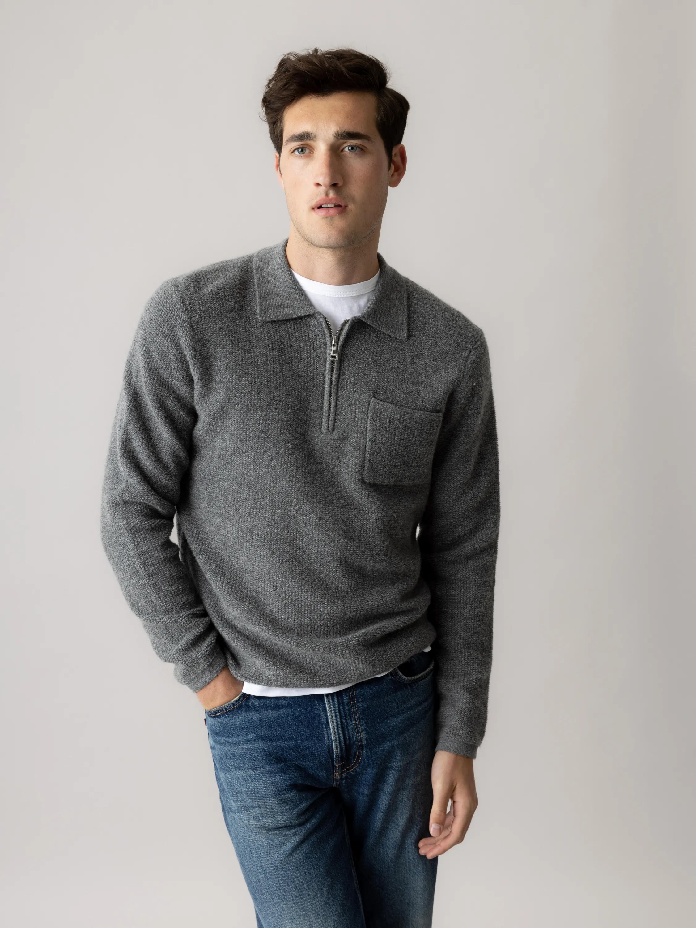 Strickpullover mit aus Wollmix