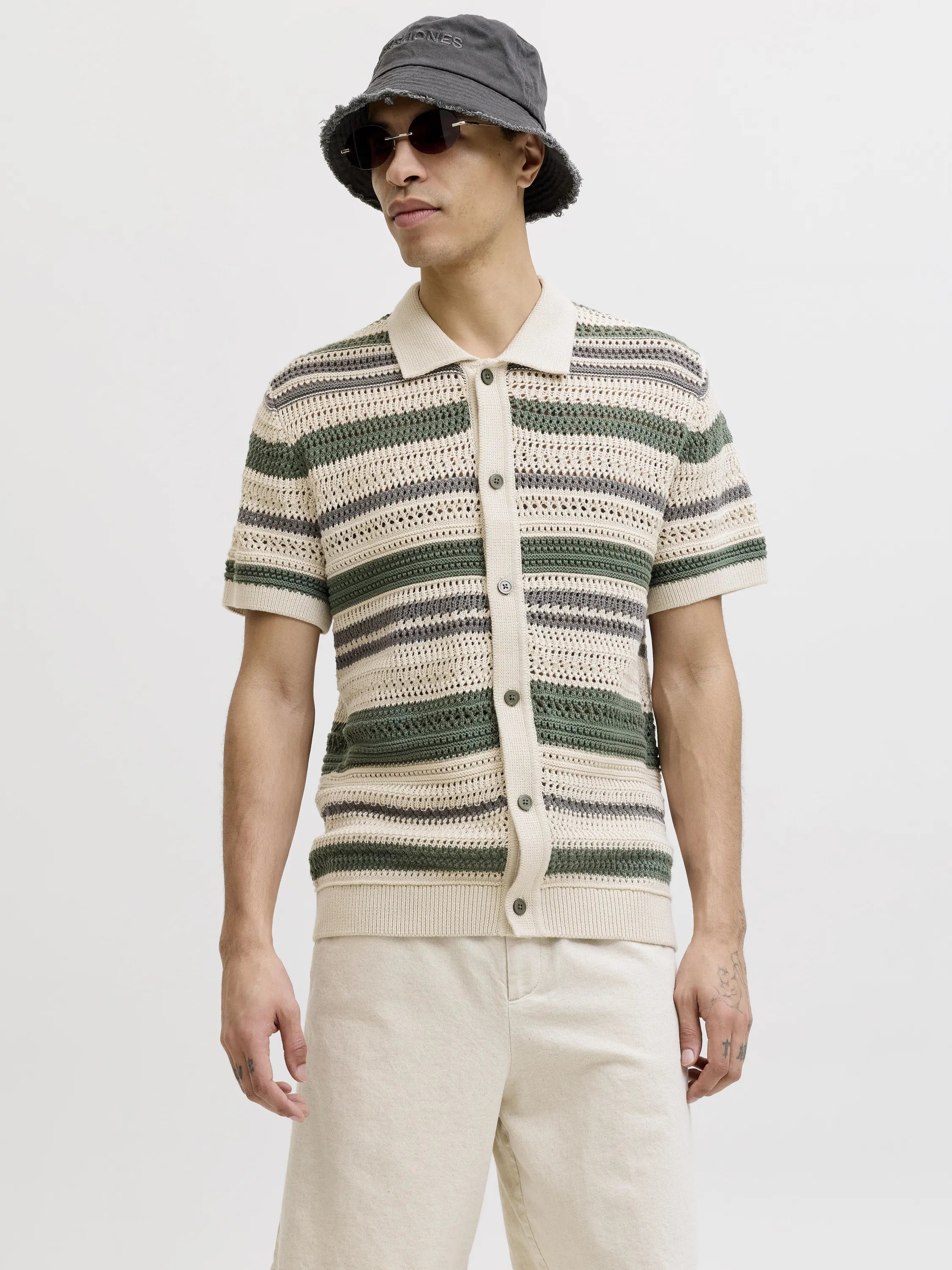 Strickpoloshirt aus Baumwolle