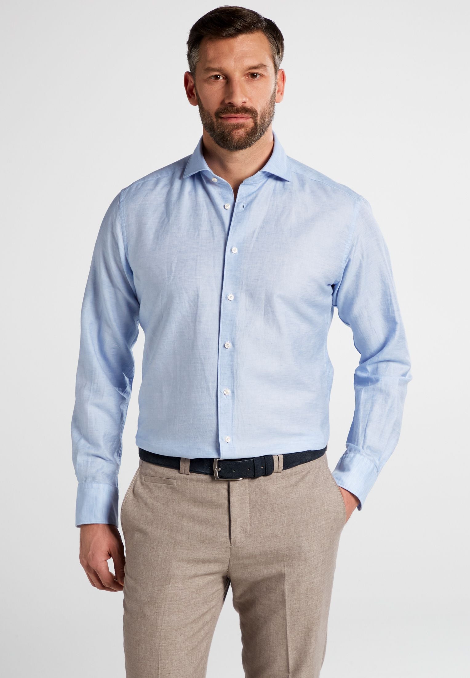 Hemd Modern Fit aus Leinenmix