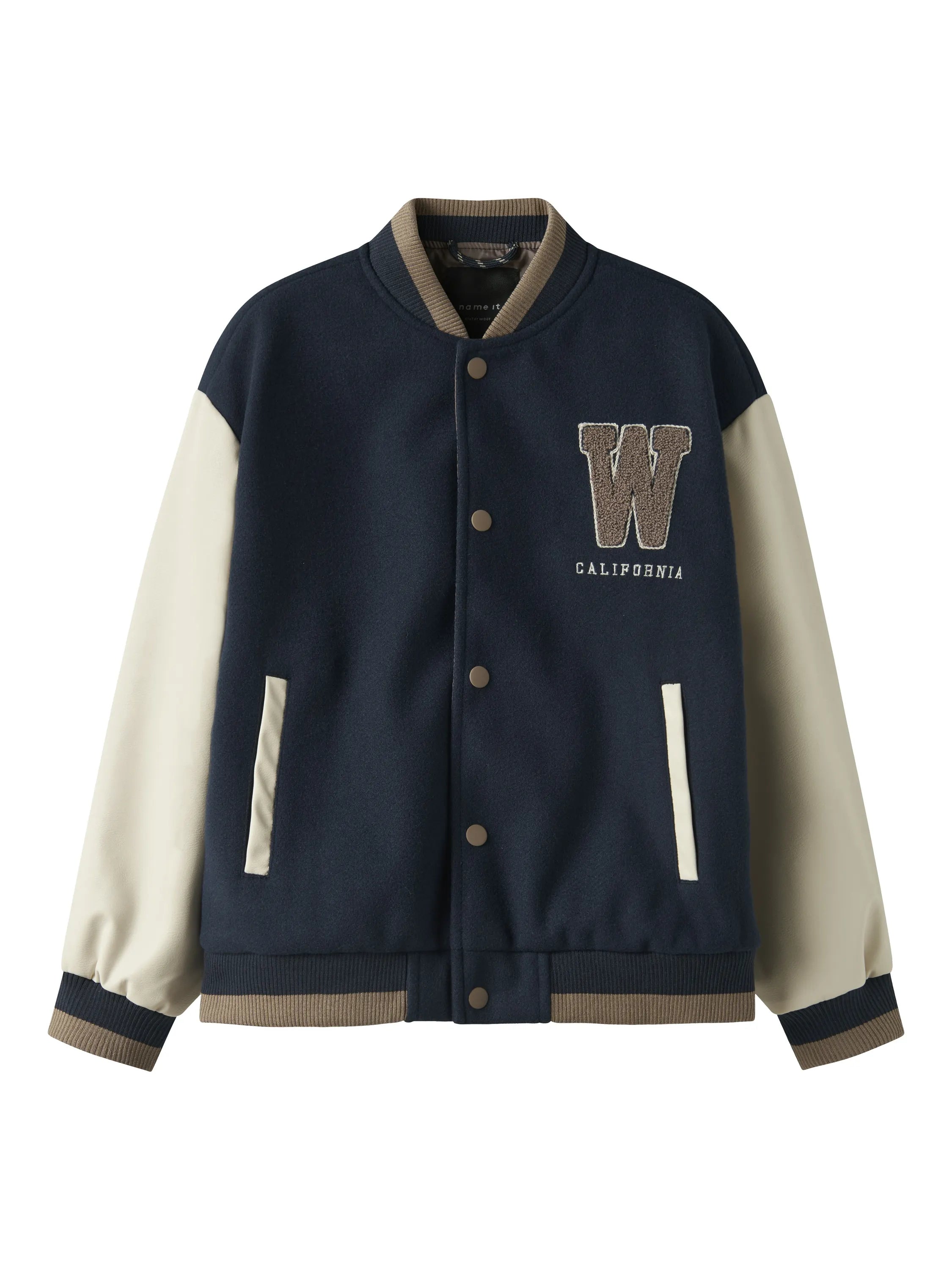 Collegejacke mit Bündchenkragen