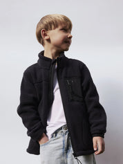 Übergangsjacke Teddy-Optik Stehkragen