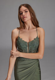 Bodycon-Kleid Maxi mit Spitzenstickerei