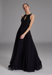 Abendkleid Maxi mit Stickerei