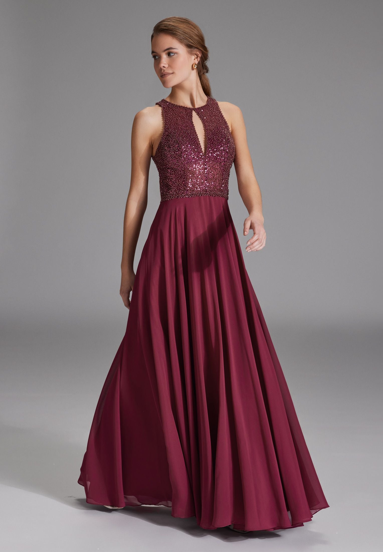 Abendkleid Maxi mit Stickerei