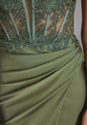 Bodycon-Kleid Maxi mit Spitzenstickerei