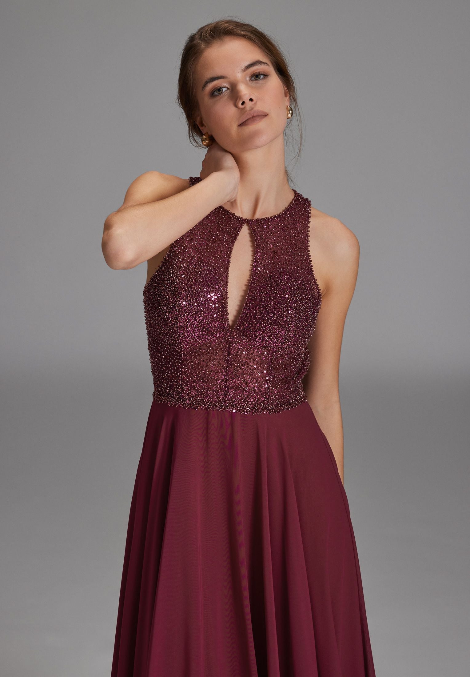 Abendkleid Maxi mit Stickerei