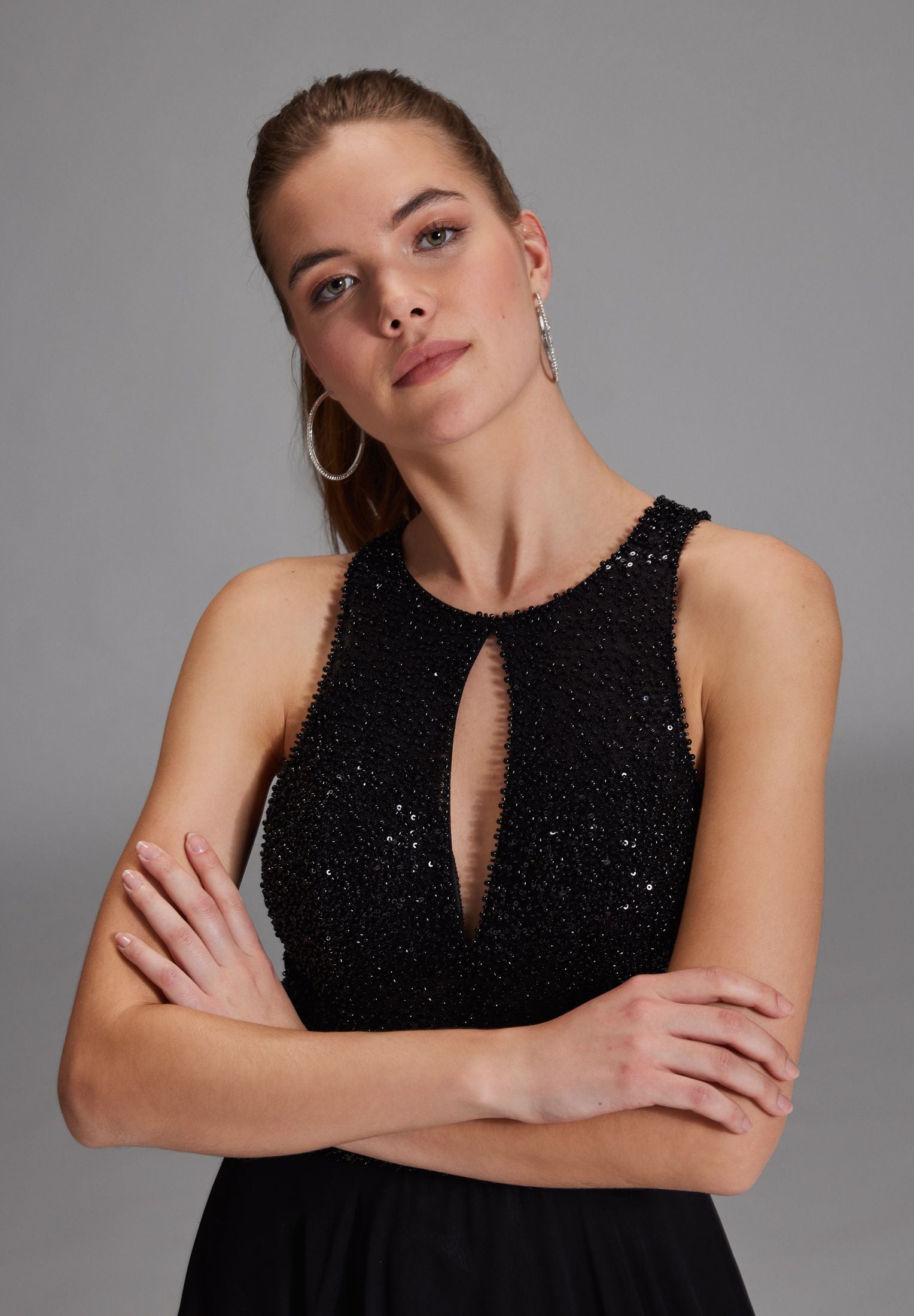 Abendkleid Maxi mit Stickerei