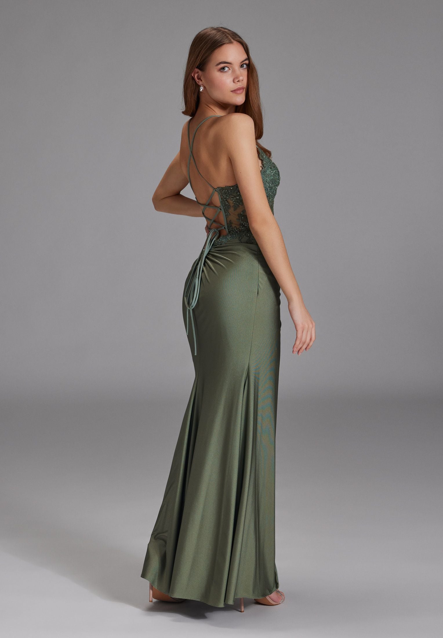 Bodycon-Kleid Maxi mit Spitzenstickerei