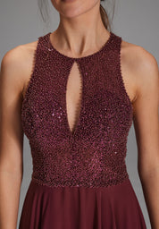 Abendkleid Maxi mit Stickerei