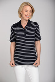 Poloshirt gestreift aus Baumwolle