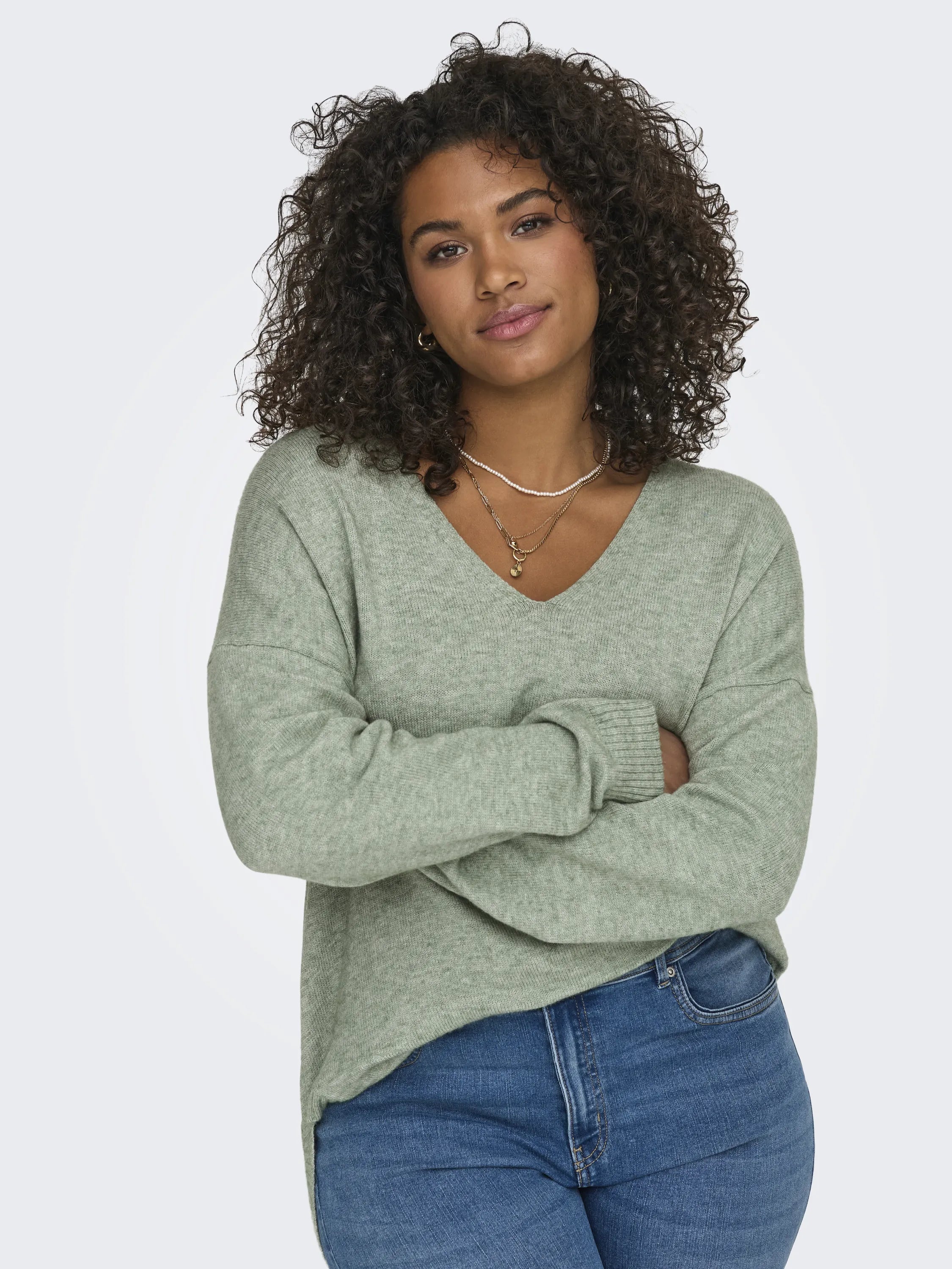 Strickpullover mit V-Ausschnitt