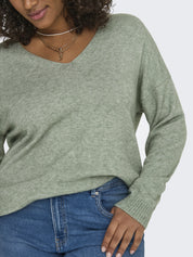 Strickpullover mit V-Ausschnitt