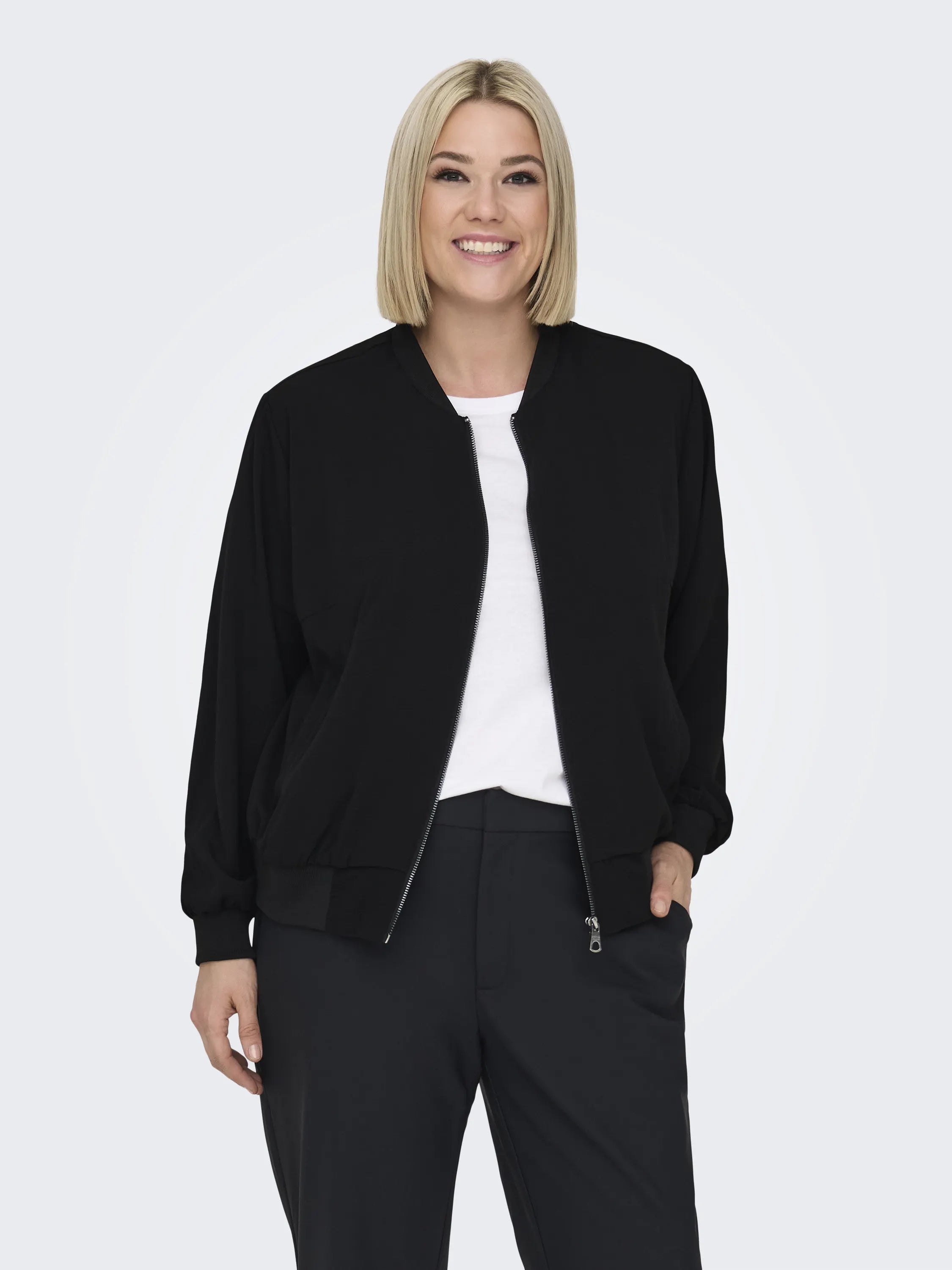 CARLUX L/S BOMBER JACKET NOOS, Black