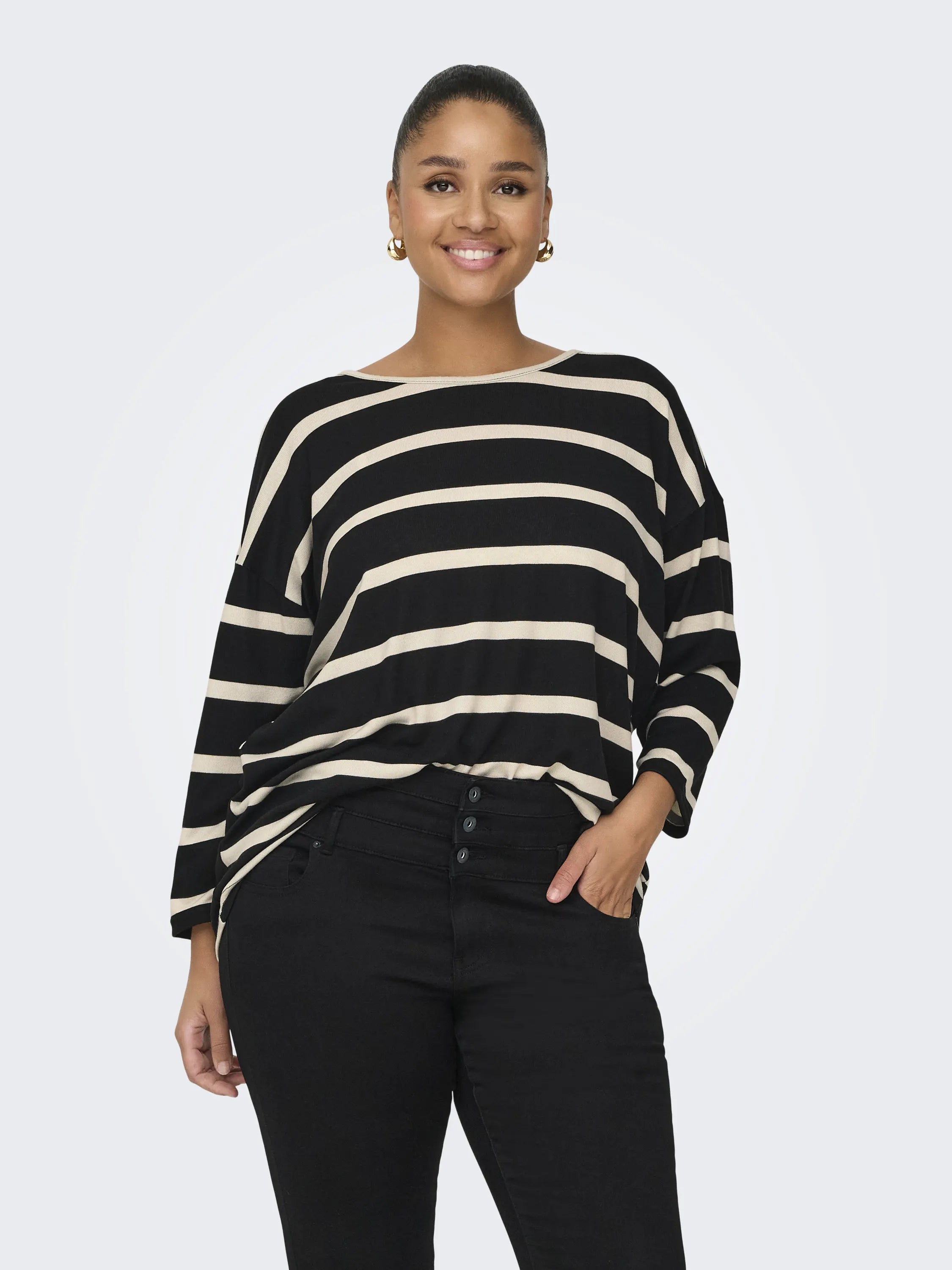 Strickpullover mit Dreiviertelarm
